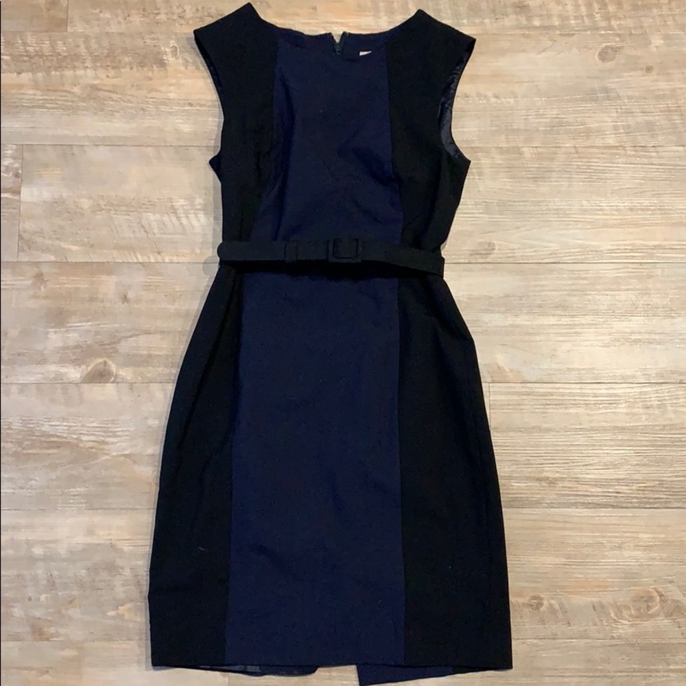Banana Republic Fitted Black and Navy Dress 00P